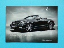 Brochure - Mercedes A207 - E-Class Cabriolet / Convertible - Prime Edition - 01/10
