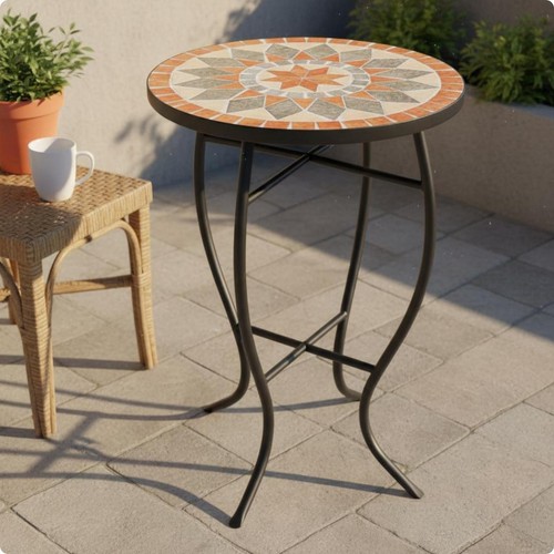 Table ronde mosaïque - en,