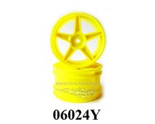 06024 Paire De Jantes Arrières Jaunes À Rayons X Buggy Wheel Rim 1:10 Himoto