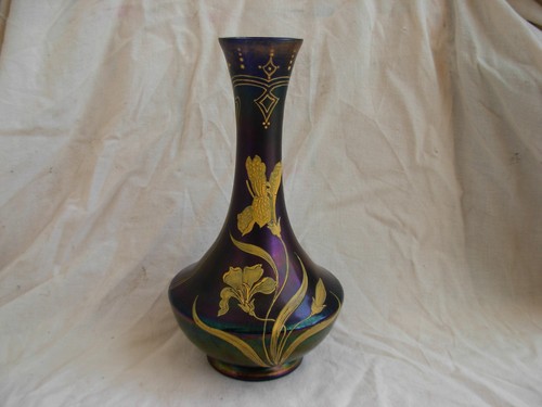 Vase verre irise et - vase,
