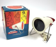 Vintage Philips Infraphil Heat Ray Lamp Boxed Retro Red Light 1960s BA153