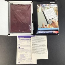 Sony PRS-505/RC ebook Reader, Sangria RED Tested/Working NIB Open