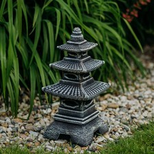 Pagode lanterne en pierre sculpture en pierre 46 cm 14 kg multicolore béton r...