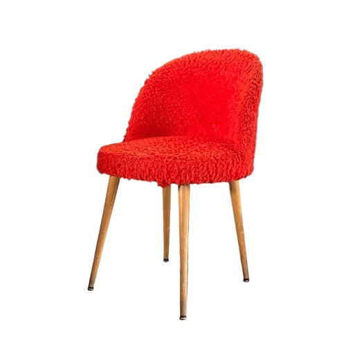 Chaise moumoute orange - , vintage