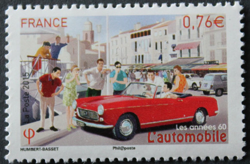 Timbre france peugeot - timbre, 204