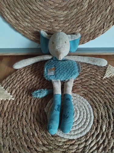 Peluche doudou éléphant - , gris