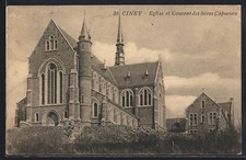 Old postcard Ciney, church and convent of the Capuchin brothers 1927 