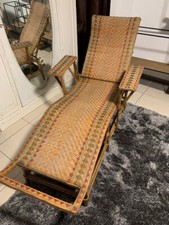 Chaise longue ancienne en osier