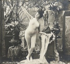 FRANCE Nude Artistic Plastic Pose c1900 Vintage Stereo Photo Silver §n1