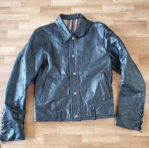 Veste cuir style motard - en,