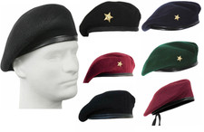 Béret Casquette Avec Étoile Dorée Chapeau Laine Militaire Armée Française...