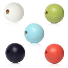 Perles bois 10mm couleur - en,