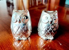 Owl Owl Silver Metal Pepper Shaker 