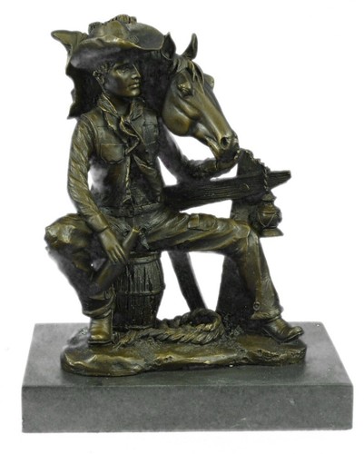 Statue marbre cowboy de - statue, en