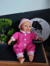 bébé poupée poupon bayer rose blanc éponge Baigneur Bleu Bouton Pyjama PE0253