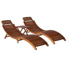 Lot de 3 Chaises Longue avec