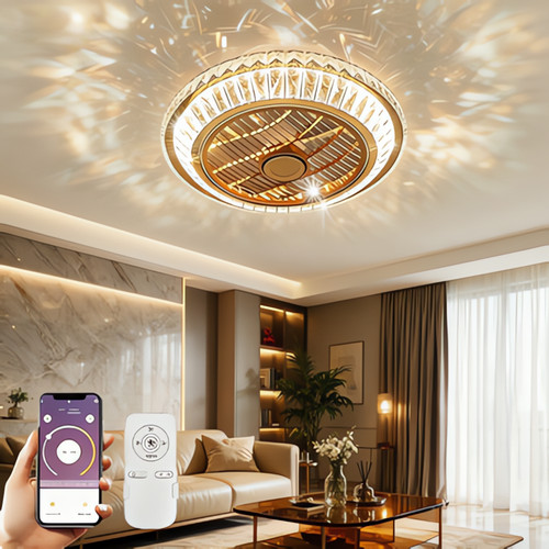Lampe ventilateur cristal - ventilateur, en