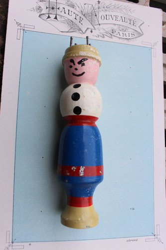 Ancien tricotin bonhomme bleu - ancien,