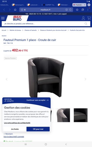 Fauteuil club cuir noir - 2,
