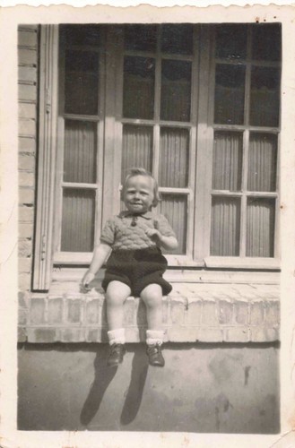 Old photograph baby posing - posing, on