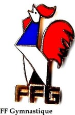 FFG-Fédération Française GYMNASTIQUE_Coq Tricolore_Ht 22 mm Email Grd Feux_