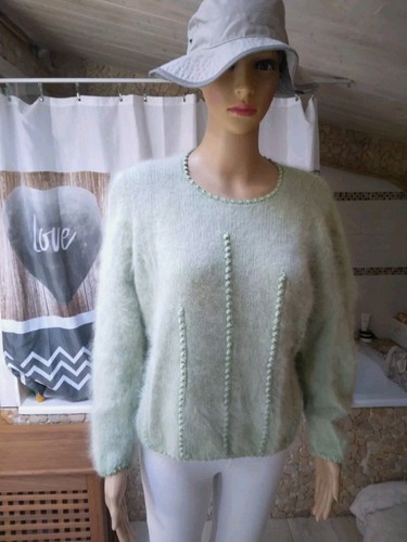 Superbe pull angora vert - pull,