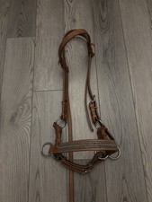 Schneiders Harness Leather Decorative Nose Side Pull Sidepull Horse Bridle