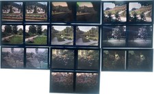 10 Autochromes Stéréo/Verre Le Parc Monceau Format 6x13 Ca 1905