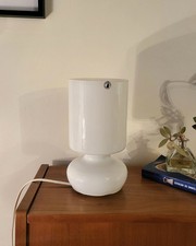 Lampe IKEA LYKTA en verre blanc année 90