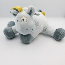 Doudou ane cheval bleu jaune