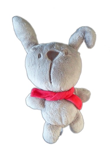 Doudou lapin gris - lapin, echarpe