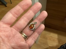 bague argent sterling 925 ambre