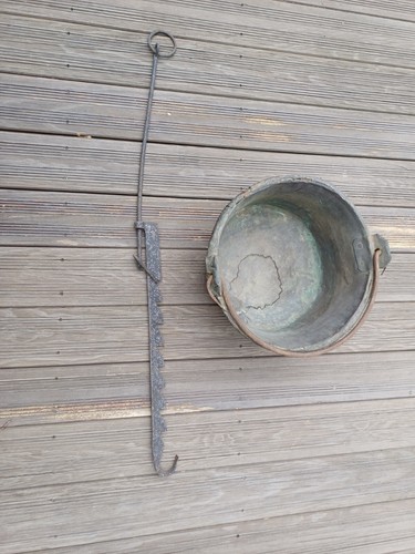 Ancien chaudron cuivre avec - ancien,