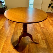 Antique 19th Century Louis Philippe Victorian Walnut Pedestal Tilt-Top Table
