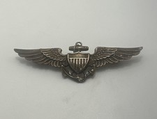 Vintage WWII Era LGB 10k Gold Filled US Naval Aviator Pilot Wings Pin Back 12.1g
