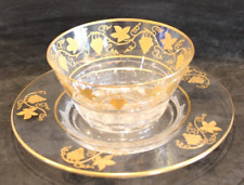 Val St Lambert Pampre D Or 1 Finger Bowl 4 3/4" & Underplate 7   (12 available)