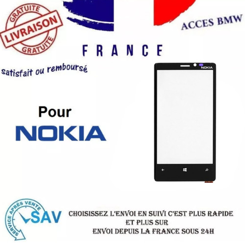 Vitre tactile noir pour nokia - pour,