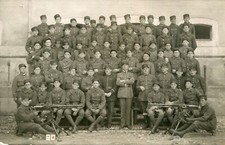 Military Photo Card of Soldiers Machine Gun Weapons