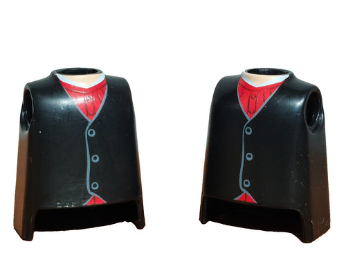 Playmobil corps noirs gilet - x2,