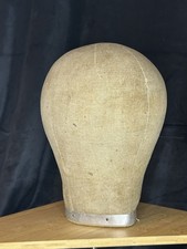 Antique fad - hat head - wood and linen - Stockman - vintage decoration