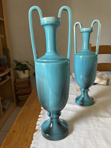 Amphores vases turquoise - -,