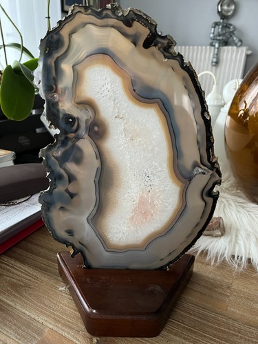 Grande tranche agate gris - grande,