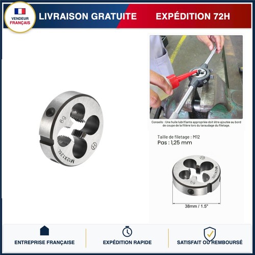 Filière ronde m12x1 - filière, m12x1,25