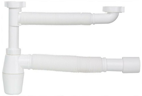évier double siphon flexible - double,