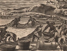 1705 Gravure originale Pêche