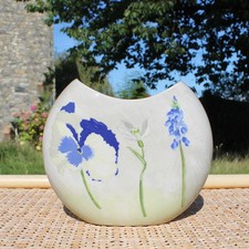 Gien earthenware half moon vase model Alice design Valérie Roy 15 cm