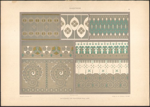 1900 lithographie frise - 1900,