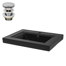 Lavabo à encastrer noir mat