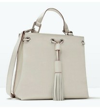 ZARA LEATHER BUCKET BAG WITH