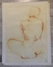 61 x 44 cm : Femme sanguine Cachet Vente Dupain St Amand Montrond